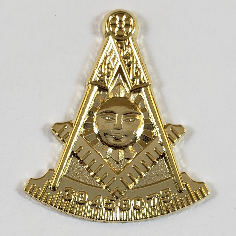 Golden Masonic Past Master Large Pin | eBay